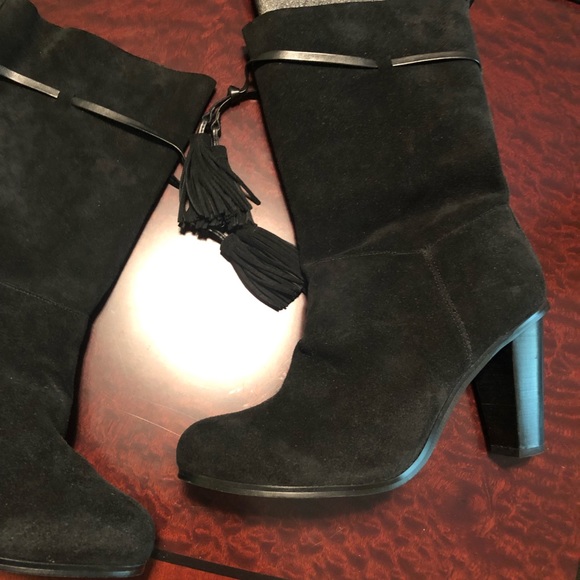 Black Suede Boots brand new Size 10 - Picture 2 of 6